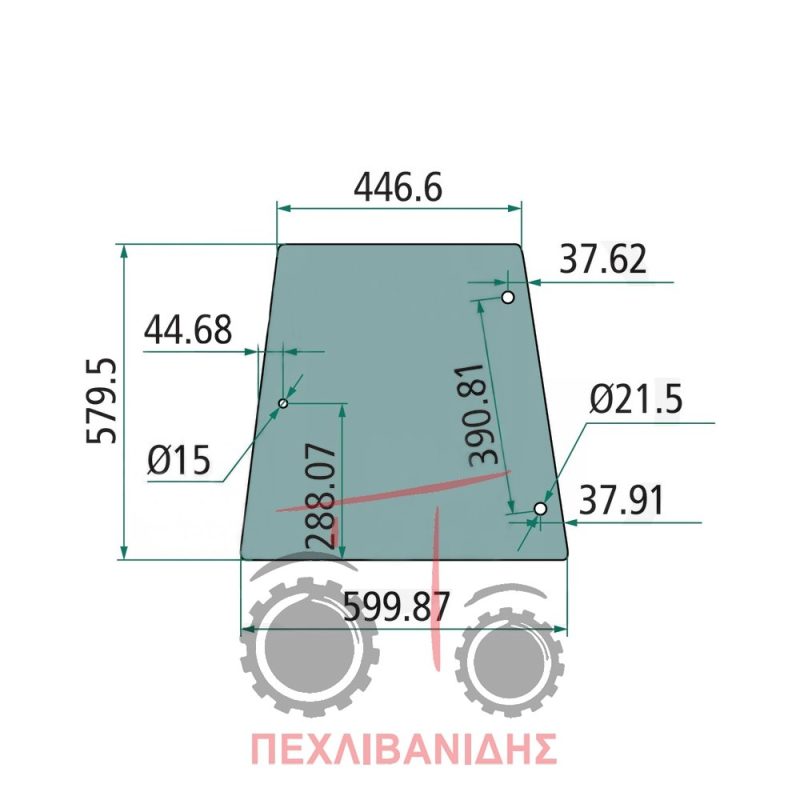 Τζάμι καμπίνας Massey Ferguson 390-398-399