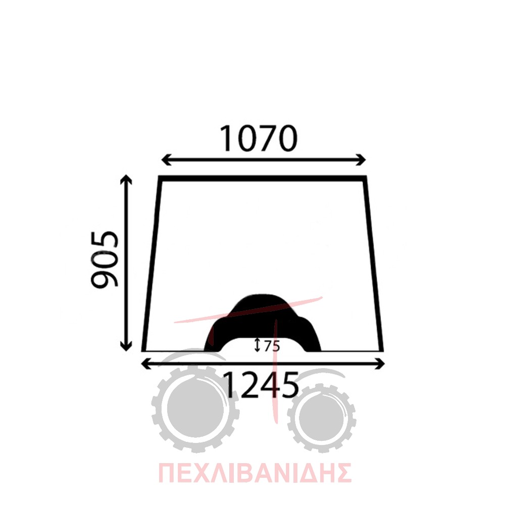Τζάμι καμπίνας Massey Ferguson 4255-4260