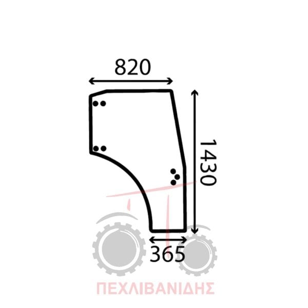 Τζάμι πόρτας Massey Ferguson 3300-3400