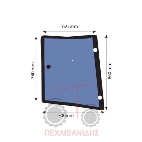 Τζάμι καμπίνας Massey Ferguson 6100-6200-6400-8100-8200