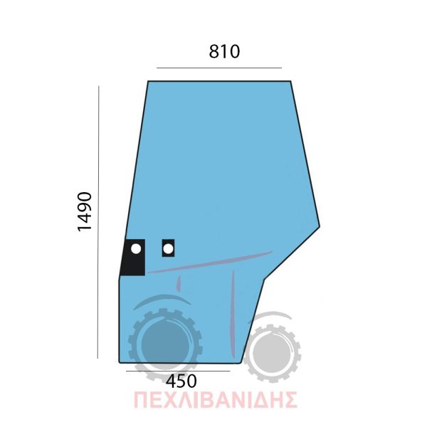 Αριστερό τζάμι πόρτας Massey Ferguson 6100-8100
