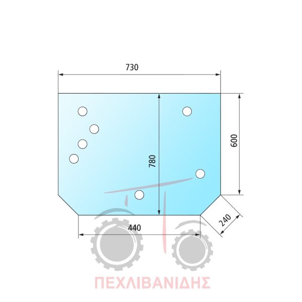 Πίσω τζάμι καμπίνας Massey Ferguson 3600