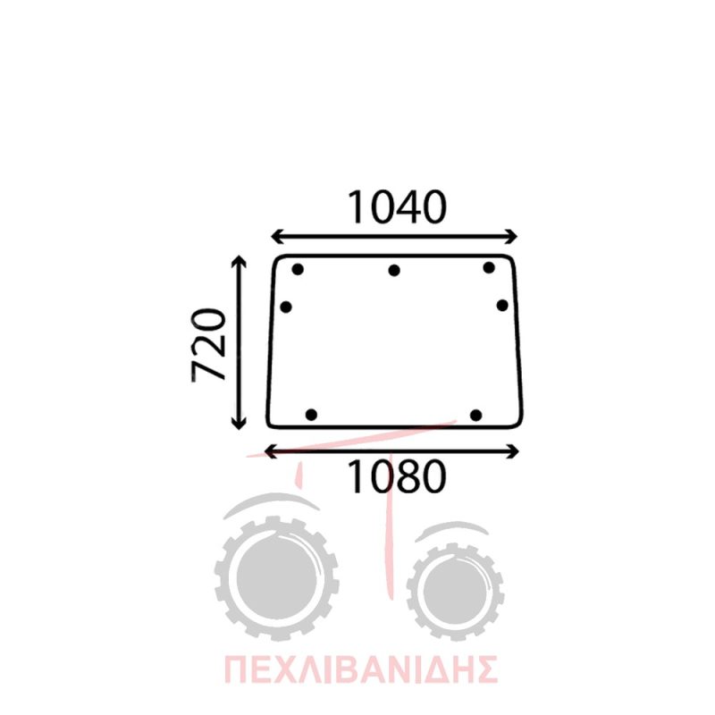 Τζάμι καμπνίνας για μπροστά Massey Ferguson 393