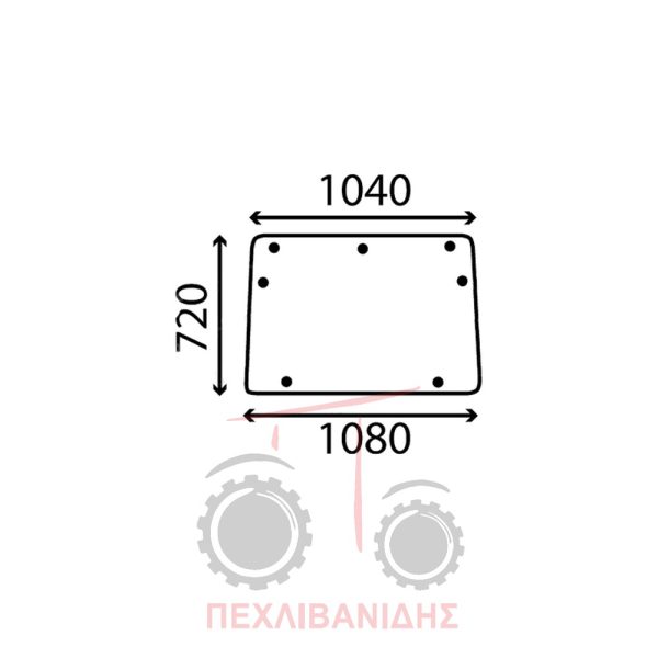 Τζάμι καμπνίνας για μπροστά Massey Ferguson 393