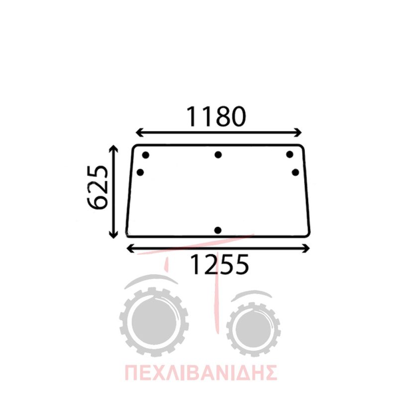 Τζάμι πίσω καμπίνα Massey Ferguson 393