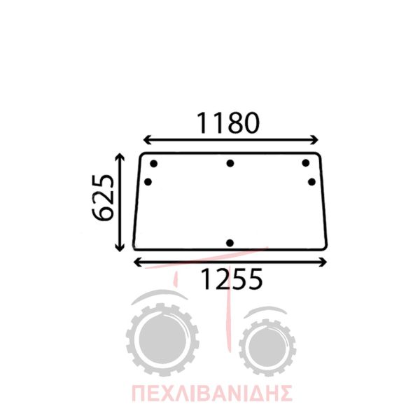 Τζάμι πίσω καμπίνα Massey Ferguson 393