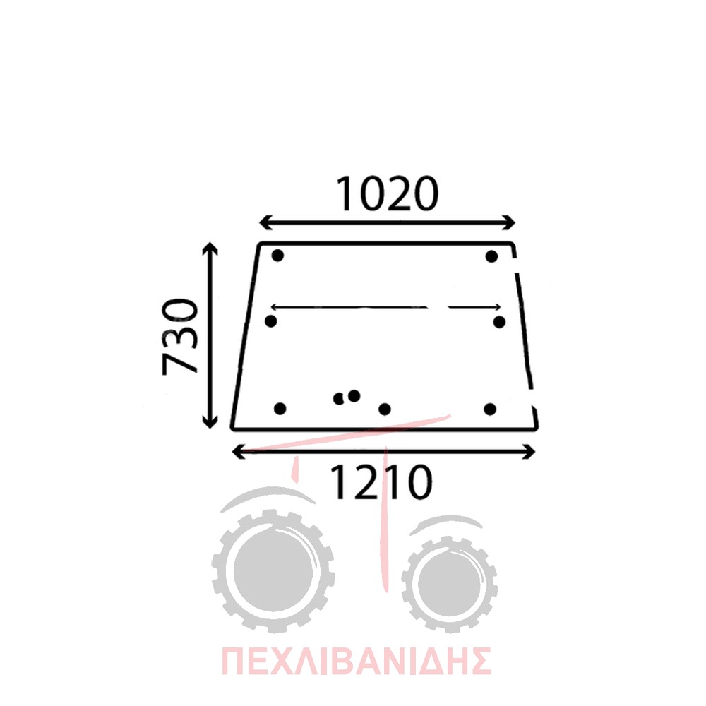 Τζάμι πίσω Massey Ferguson 1014-8880-675-690-698-699