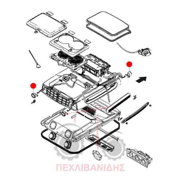Μπροστά φανάρι εργασίας καμπίνας Massey Ferguson 3600