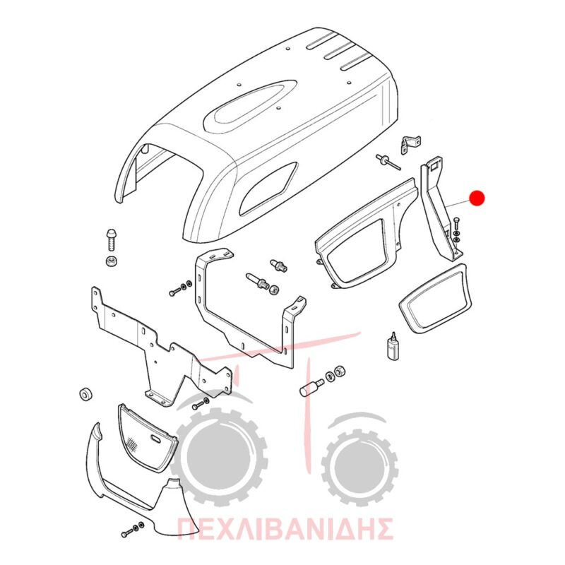 Βάση δεξιού πλαστικού καπό Landini Rex-Technofarm Βάση δεξιού πλαστικού καπό Landini Rex-Technofarm