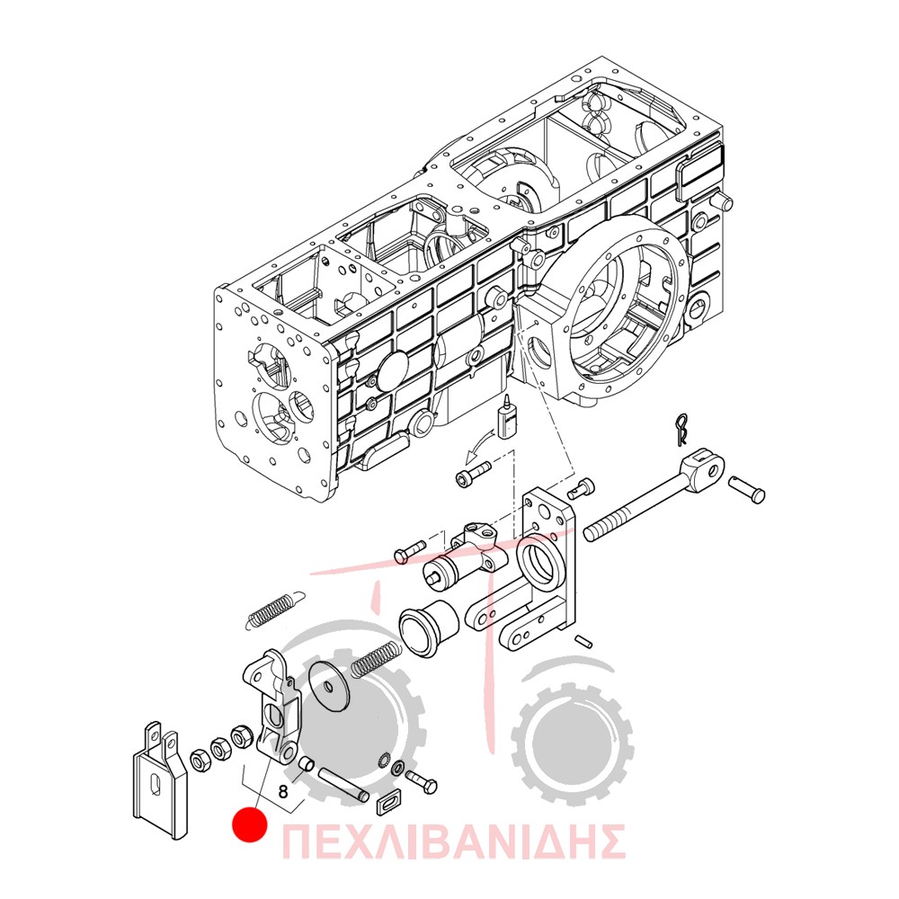 Βάση ρυθμιστή φρένου - χειρόφρενου Landini 8560-Advantage-Vision
