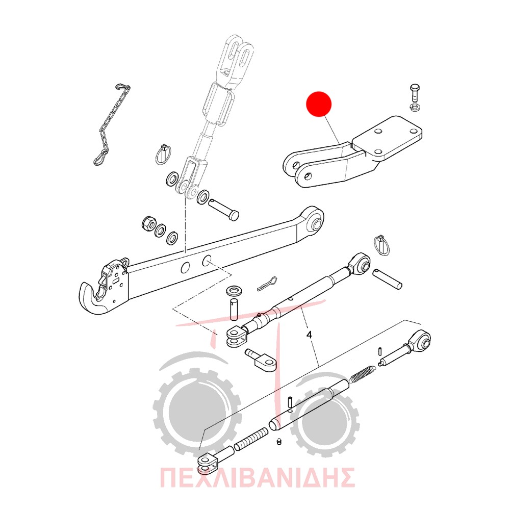 Αριστερή βάση κόντρας λάμας υδραυλικού Landini Advantage-Rex