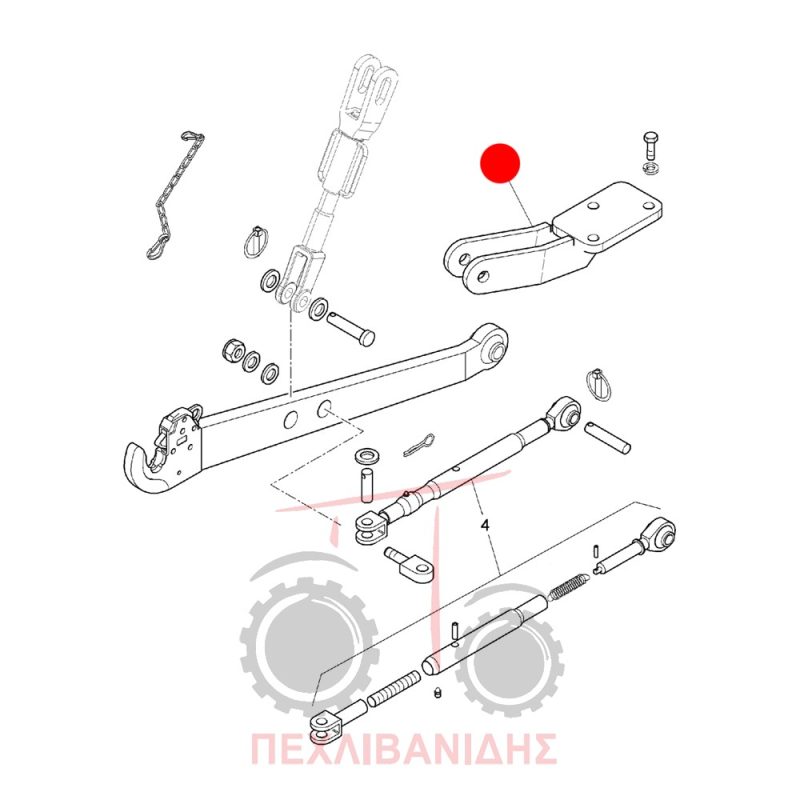 Αριστερή βάση κόντρας λάμας υδραυλικού Landini Advantage-Rex Αριστερή βάση κόντρας λάμας υδραυλικού Landini Advantage-Rex
