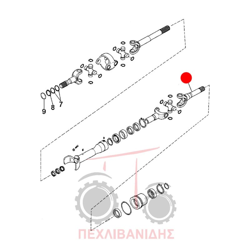 Άκρο σταυρού μεσαίας τριβής Landini Legend 165