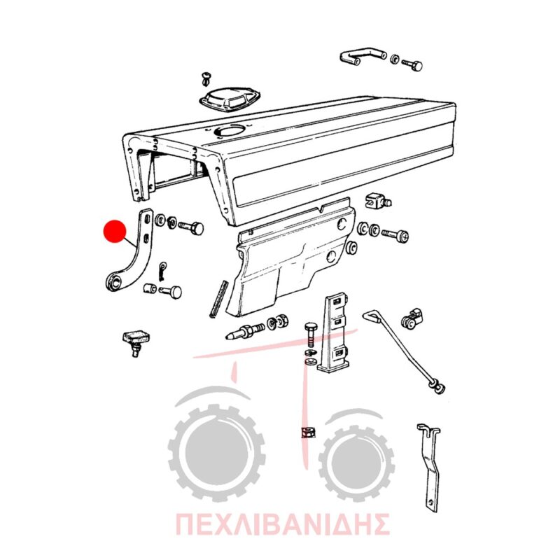 Αριστερή - δεξιά βάση καπό μεντεσέ Landini Advantage-Trekker