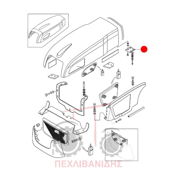 Βάση λαμάκι καπό ρυθμιστικό Landini Atlas-Rex-Trekker-Vigneti