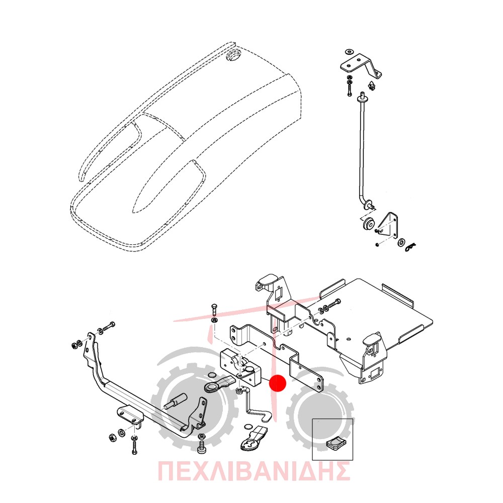 Κλειδαριά καπό Landini Mistral-Powerfarm-Trekker