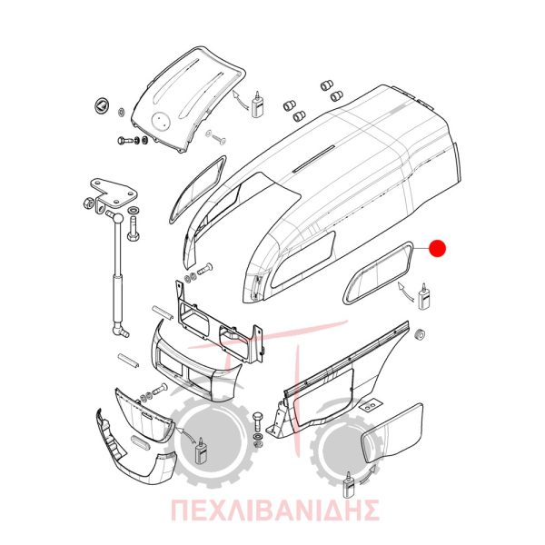 Αριστερή πλαϊνή σίτα καπό Landini Rex-Trekker-Vigneti