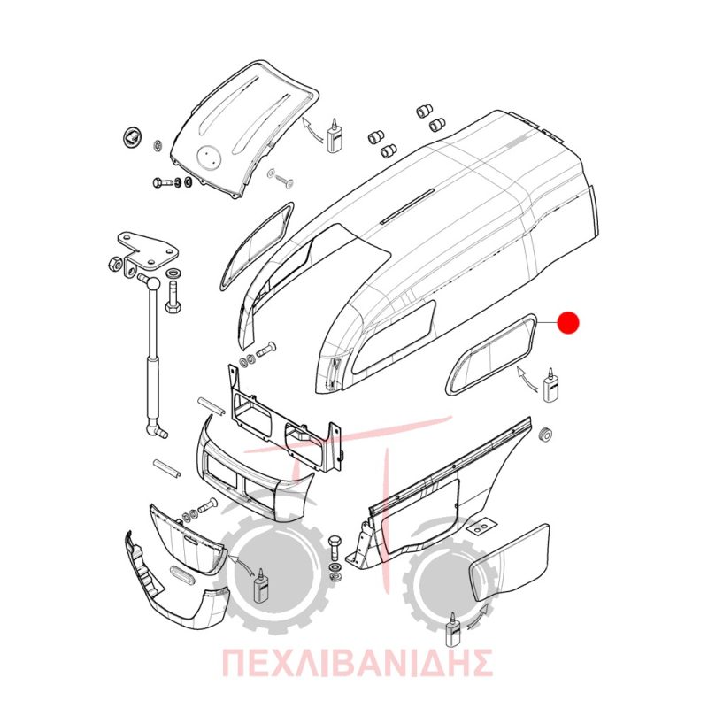 Αριστερή πλαϊνή σίτα καπό Landini Rex-Trekker-Vigneti Αριστερή πλαϊνή σίτα καπό Landini Rex-Trekker-Vigneti