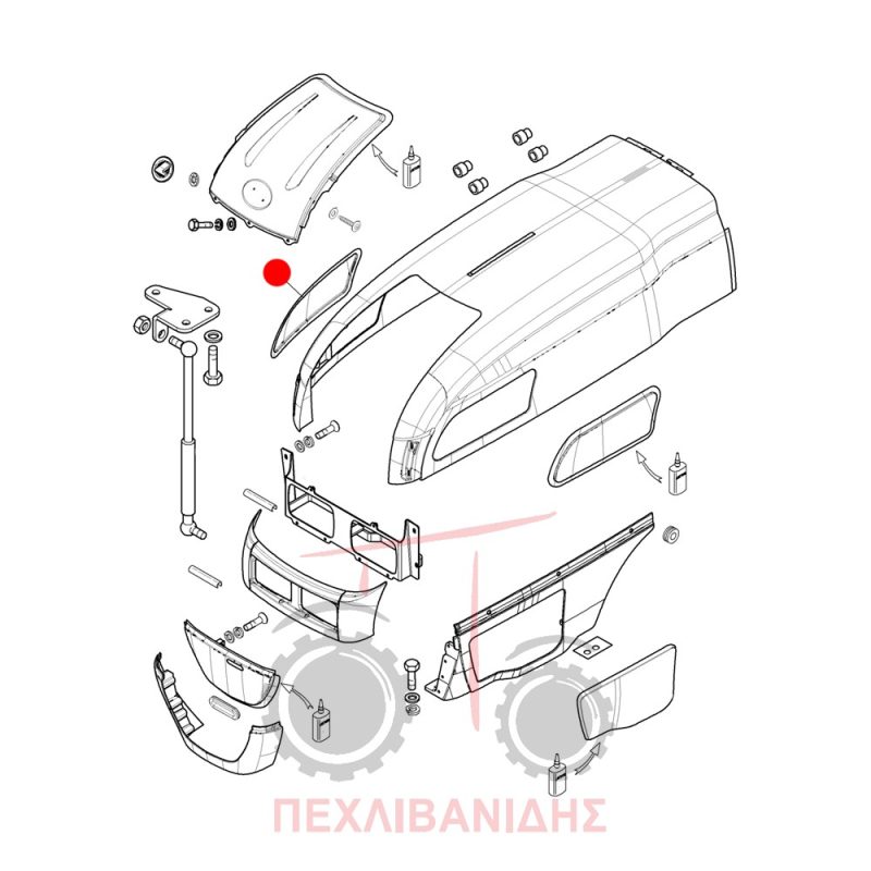 Δεξιά πλαϊνή σίτα καπό Landini Rex-Trekker-Vigneti