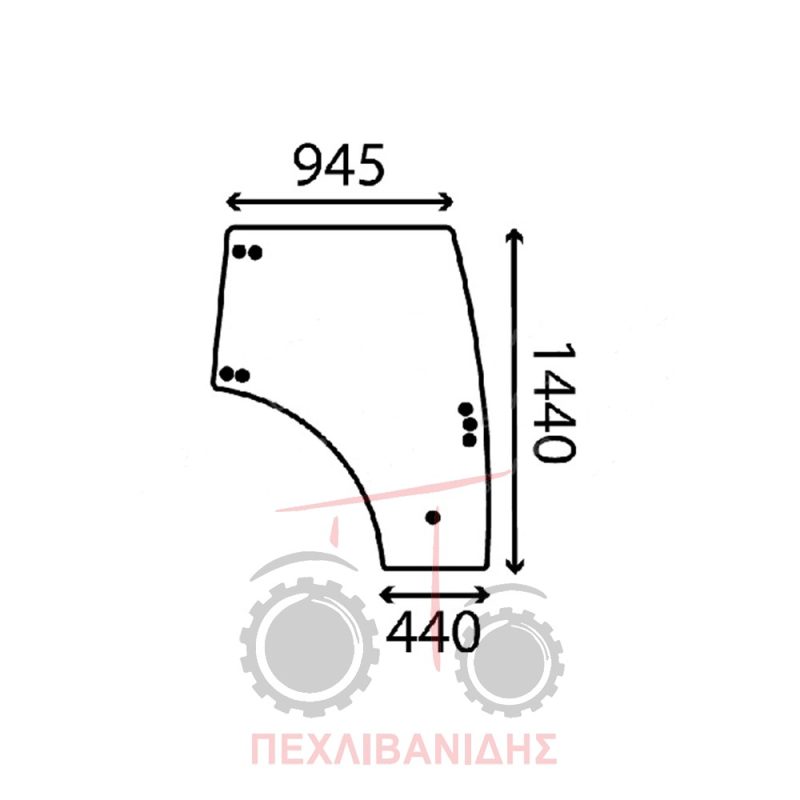 Δεξί τζάμι πόρτας Lanidni Rex Δεξί τζάμι πόρτας Lanidni Rex