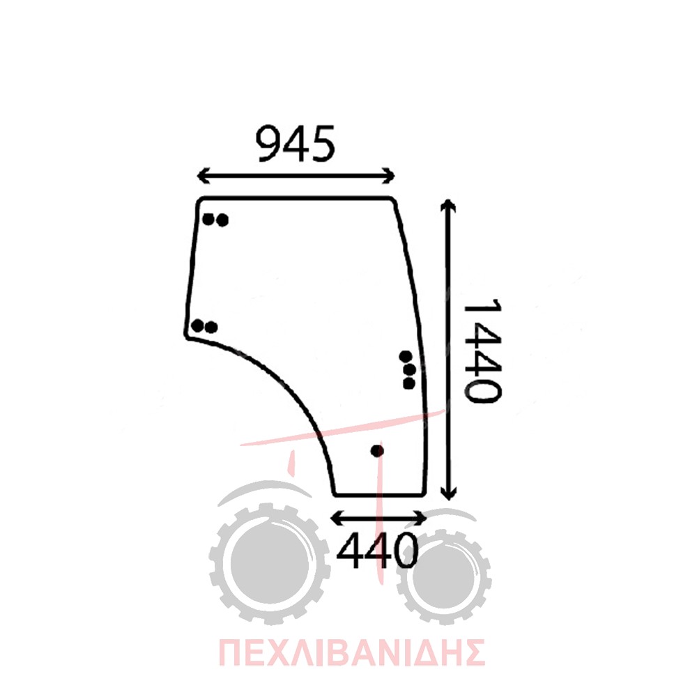 Δεξί τζάμι πόρτας Lanidni Rex
