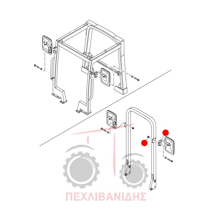 Αριστερή βάση καθρέφτη Landini Mistral-Rex