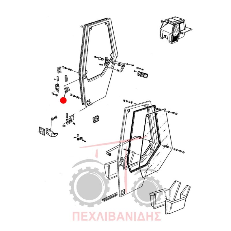 Πάνω μεντεσές αριστερής πόρτας Landini 6550-9880-13000