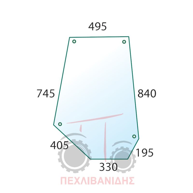 Αριστερό - δεξί τζάμι πόρτας Landini 6550-9880-10000