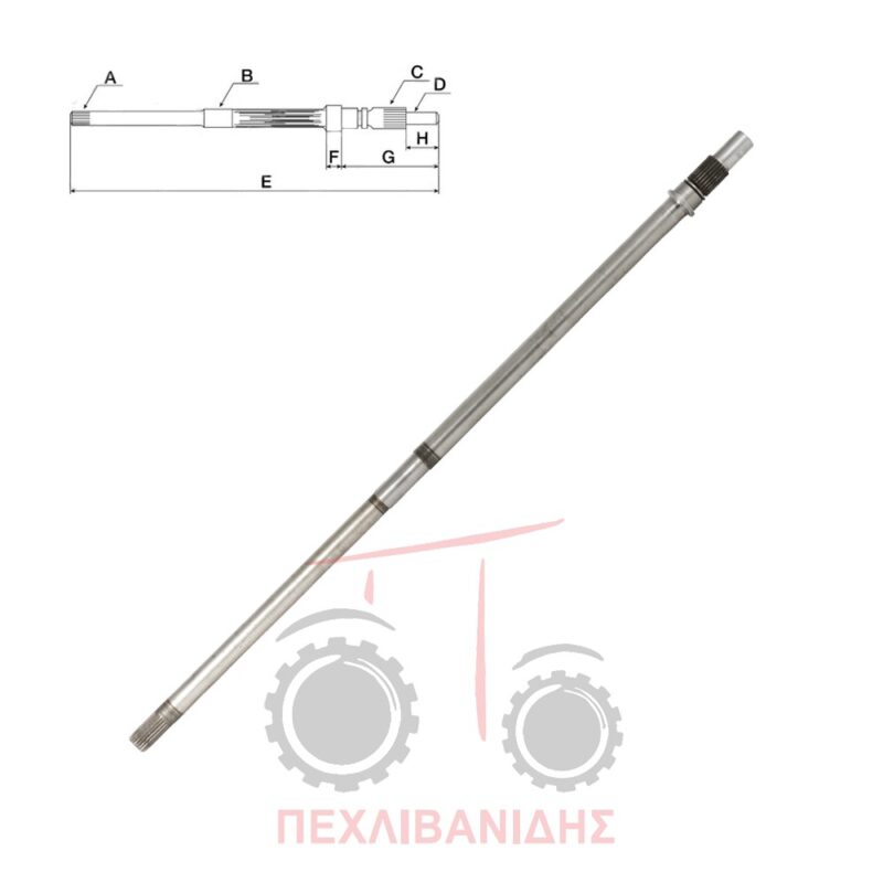 Άξονας PTO μέσα σασμάν Ford 6610-7610 Άξονας PTO μέσα σασμάν Ford 6610-7610