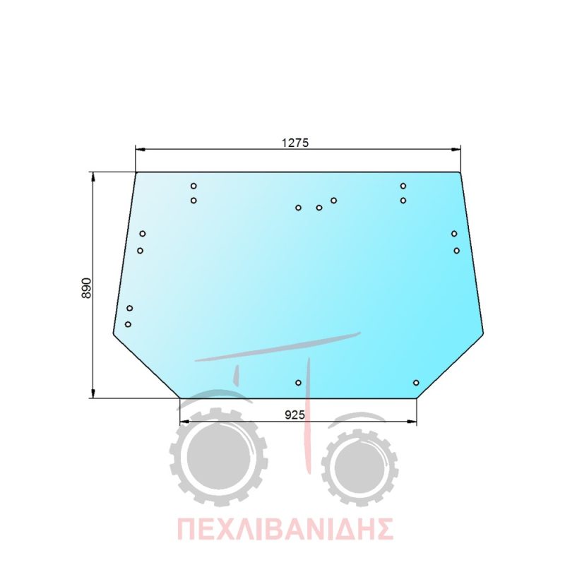 Πίσω τζάμι καμπίνας Valmet 6200-6400-6550HI-8000-8150-8400-M120-T120-XM130