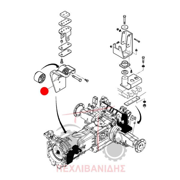 Δεξιά βάση καμπίνας κομπλέ Massey Ferguson 6485-6490-6495-6499