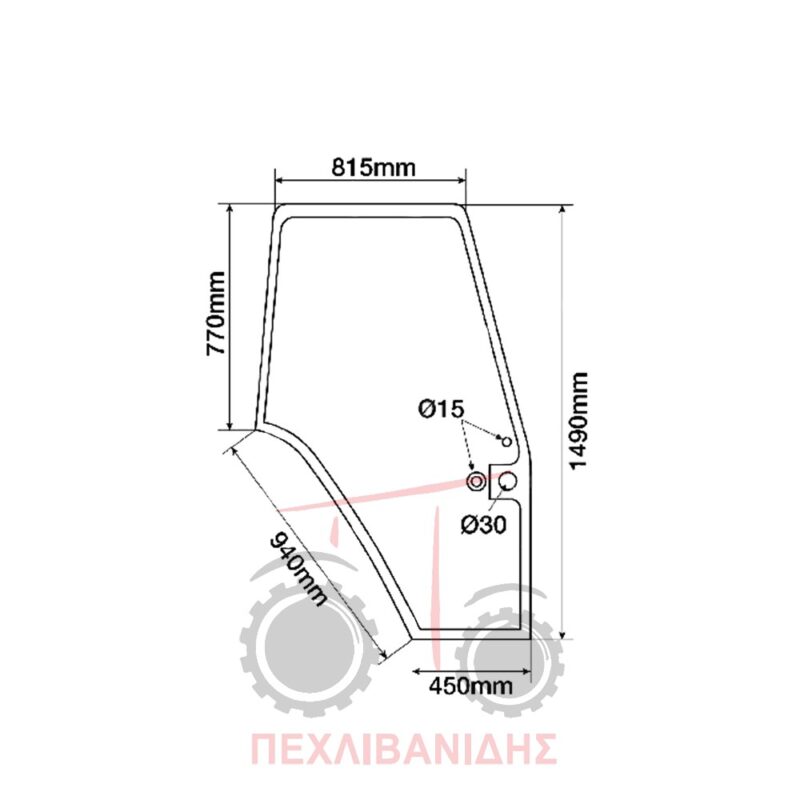 Τζάμι πόρτας Massey Ferguson 6180-8130 Τζάμι πόρτας Massey Ferguson 6180-8130