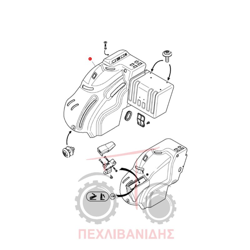 Δεξί πλαϊνό πλαστικό ακάμπινο Massey Ferguson 3625-3635-3655