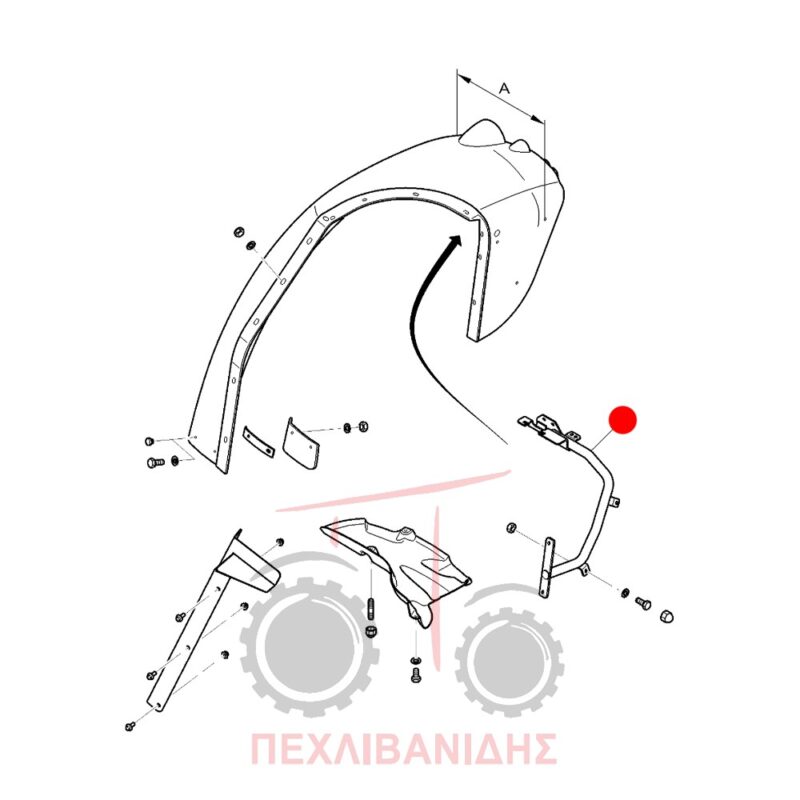 Πίσω δεξιά βάση φτερού Massey Ferguson 5400-6400-7400