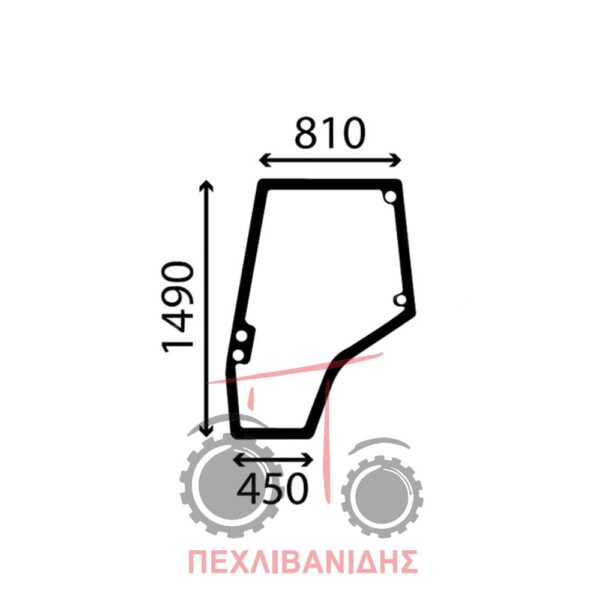 Αριστερό τζάμι πόρτας Massey Ferguson 5400-6400-7400-8400
