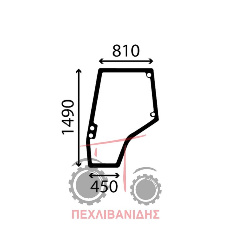 Αριστερό τζάμι πόρτας Massey Ferguson 5400-6400-7400-8400 Αριστερό τζάμι πόρτας Massey Ferguson 5400-6400-7400-8400