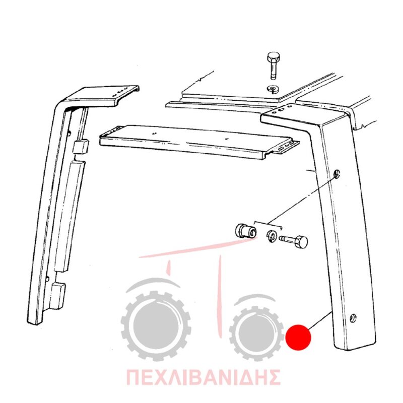 Δεξί πίσω εξωτερικό πλαστικό καμπίνας Landini Legend 105-115-130-145