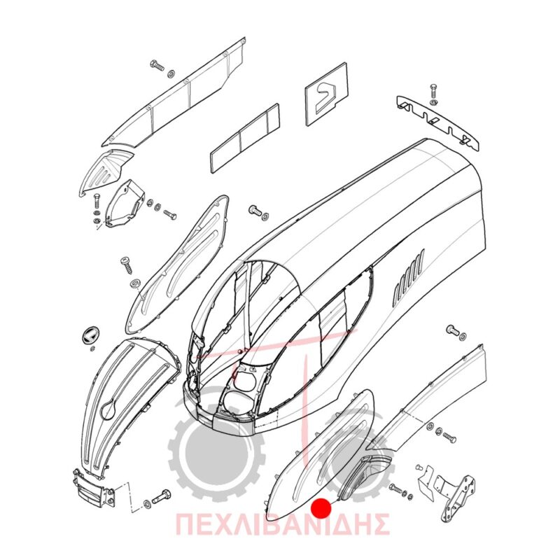 Πλαϊνό αριστερό καπάκι καπό Landini Landpower-Powermax
