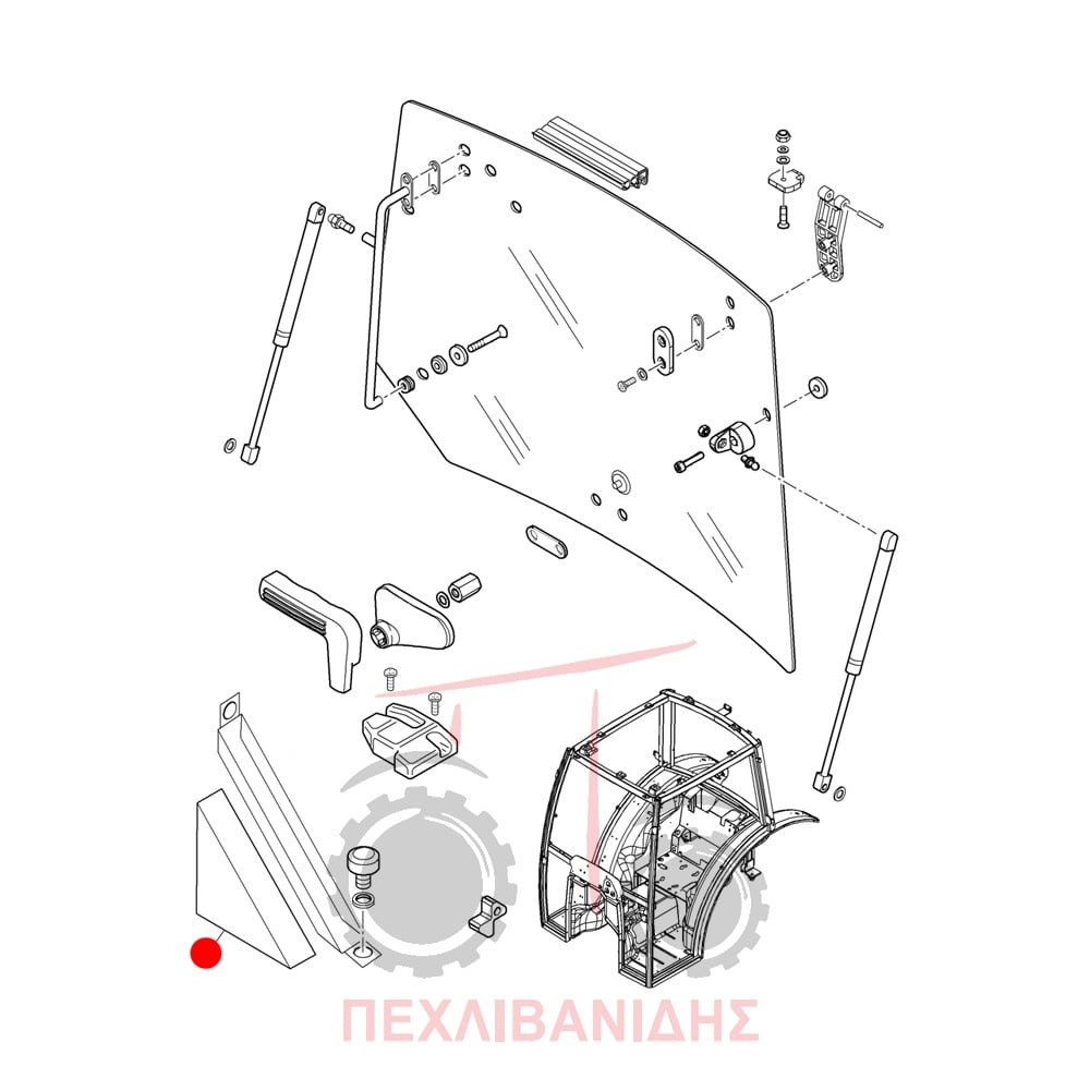 Δεξιά γωνία πίσω τζάμι Landini Rex-Vigneti