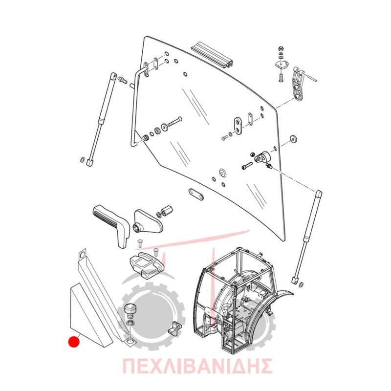 Δεξιά γωνία πίσω τζάμι Landini Rex-Vigneti