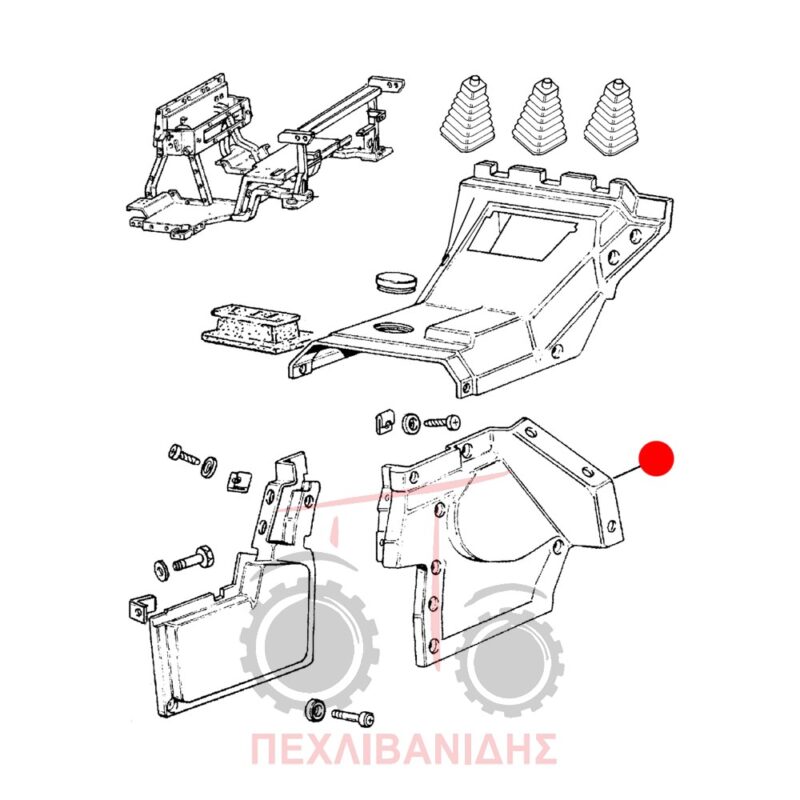 Δεξί πλαϊνό πλαστικό κάλυμμα ταχυτήτων Landini Advantage-Rex-Vigneti Δεξί πλαϊνό πλαστικό κάλυμμα ταχυτήτων Landini Advantage-Rex-Vigneti