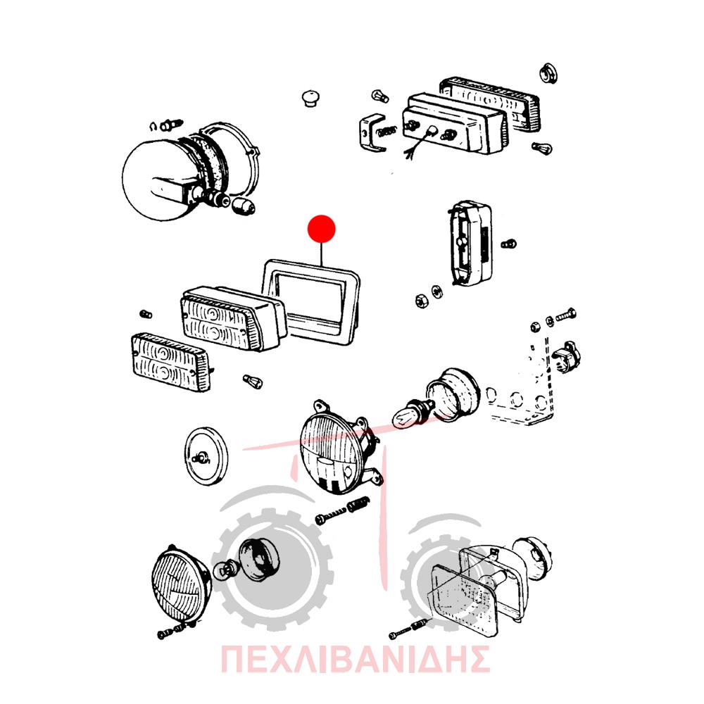 Βάση μπροστά φαναριού πορείας - φλας Landini 6880-8880-9880