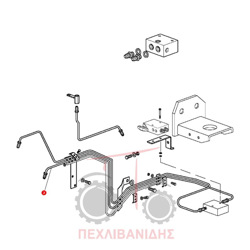 Σωλήνας φρένων πίσω δεξί Massey Ferguson 3300-3400