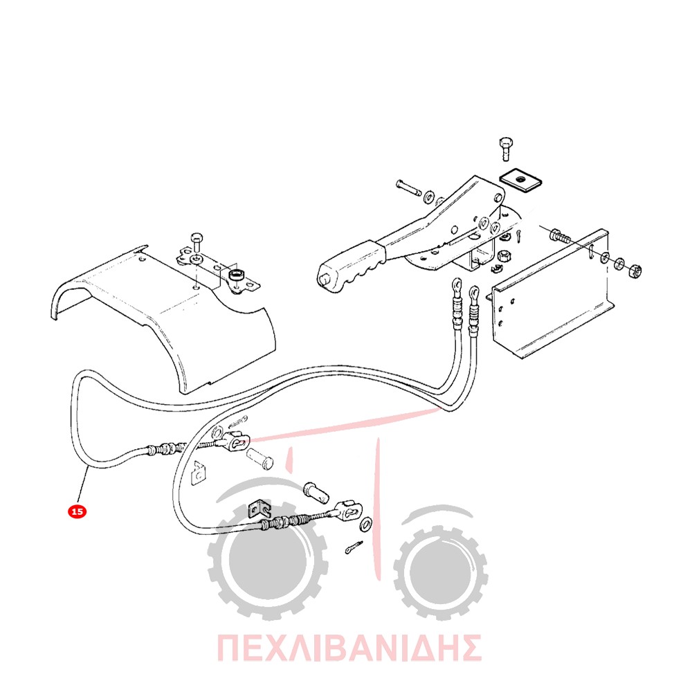 Δεξιά ντίζα χειρόφρενου Massey Ferguson 240-243-253-263-430