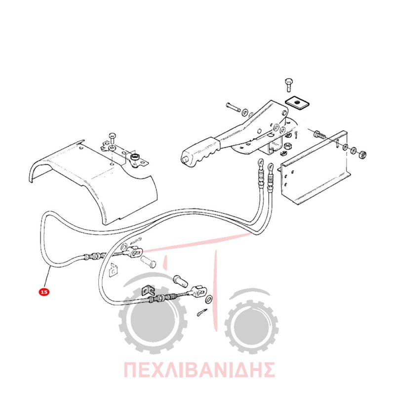 Δεξιά ντίζα χειρόφρενου Massey Ferguson 240-243-253-263-430 Δεξιά ντίζα χειρόφρενου Massey Ferguson 240-243-253-263-430