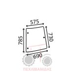 Τζάμι πίσω Massey Ferguson 4200-4300 Τζάμι πίσω Massey Ferguson 4200-4300