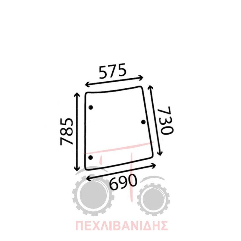Τζάμι πίσω Massey Ferguson 4200-4300