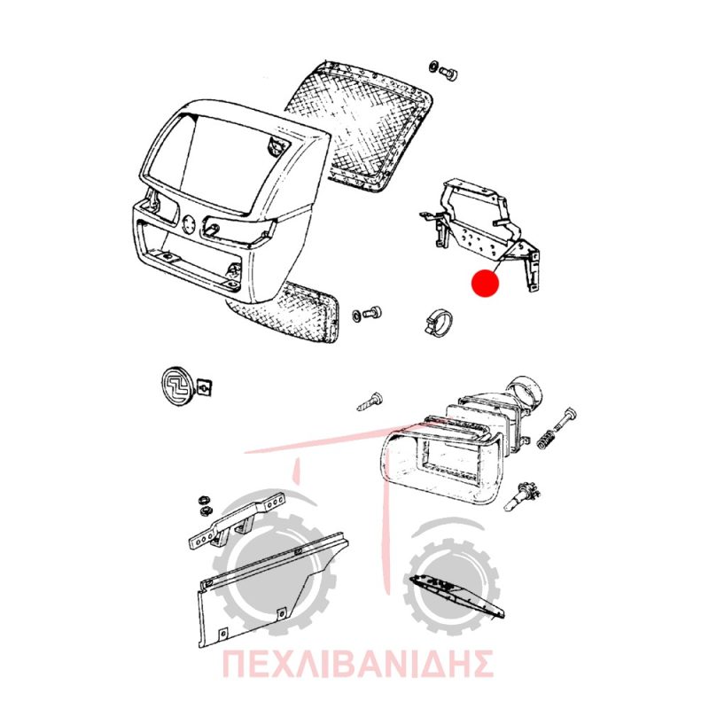 Βάση μπροστά μάσκας καπό Landini 6880-7880-8880-9080-9880