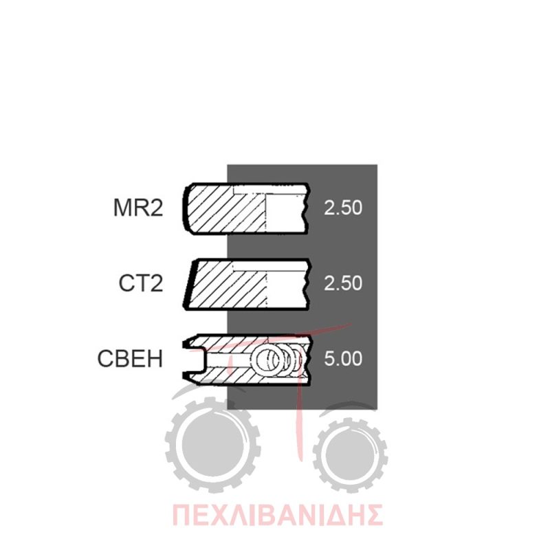 Ελατήρια πιστονιού αντιθερμικά 101mm Perkins 248-6372