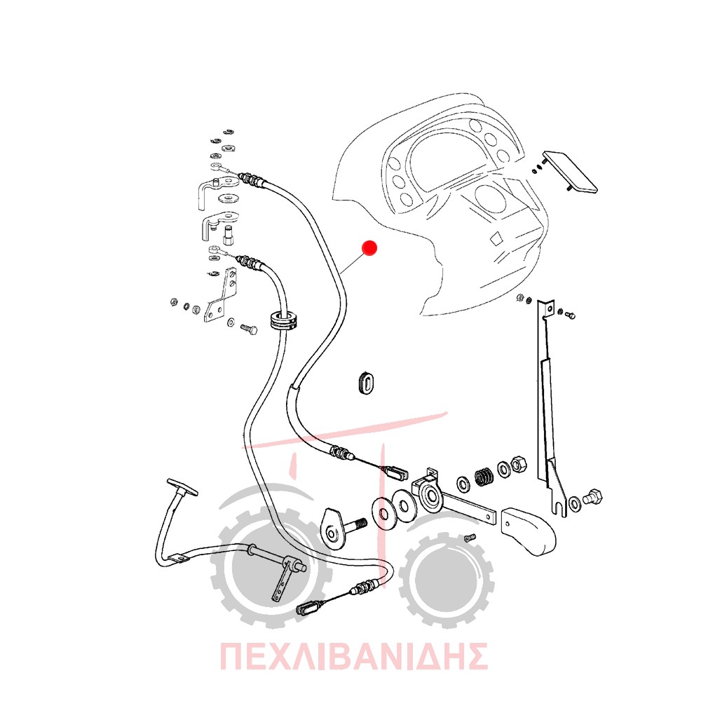 Ντίζα γκαζιού χειρόγκαζου Massey Ferguson 3300